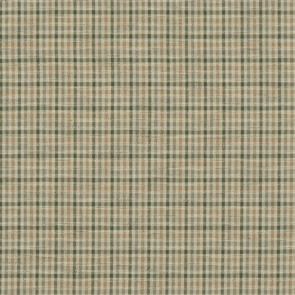 Mulberry BABINGTON CHECK GREEN/SAND Upholstery Fabric