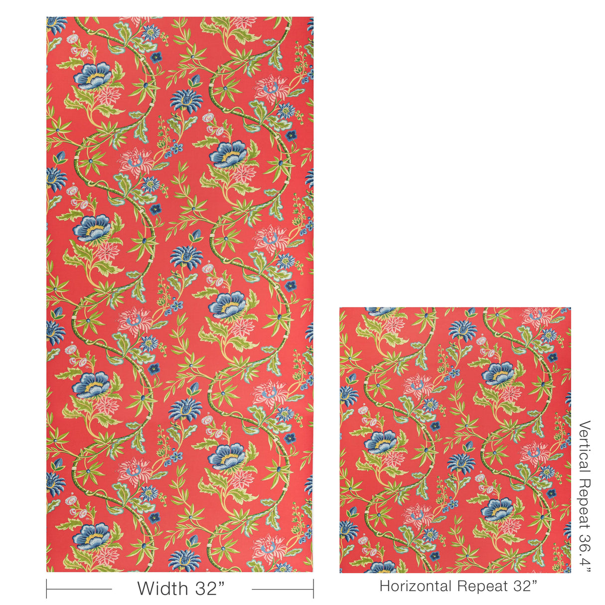 Brunschwig & Fils VERONIQUE RED Wallpaper