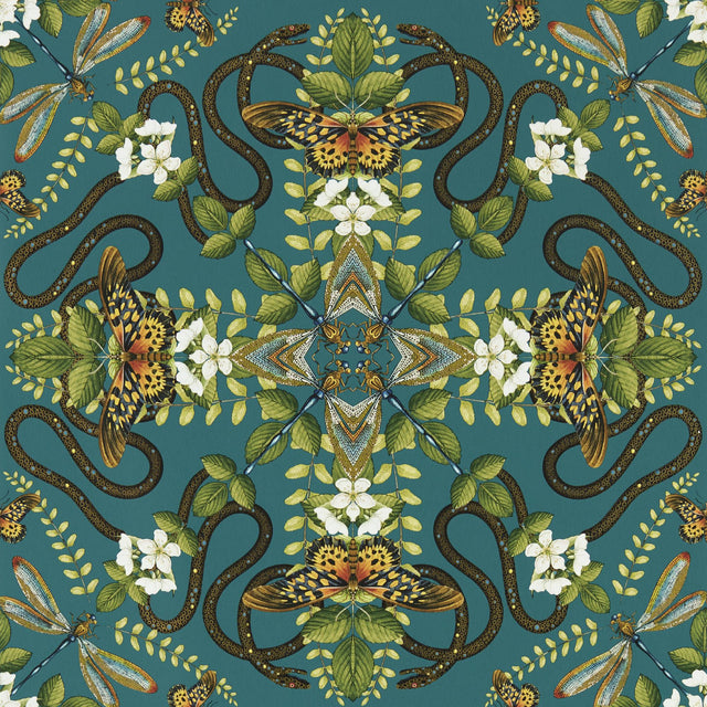 Clarke & Clarke EMERALD FOREST WP TEAL Wallpaper