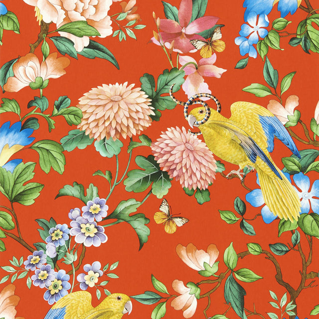 Clarke & Clarke GOLDEN PARROT WP CORAL Wallpaper