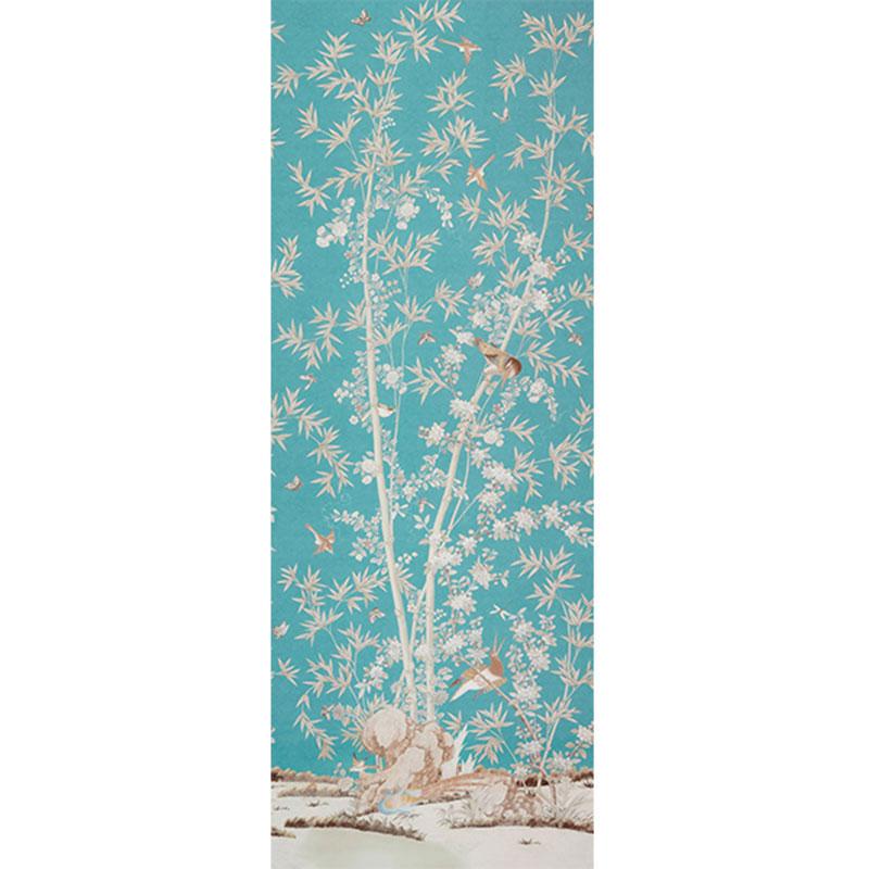 Schumacher Brighton Pavilion Panel Peacock Fabric