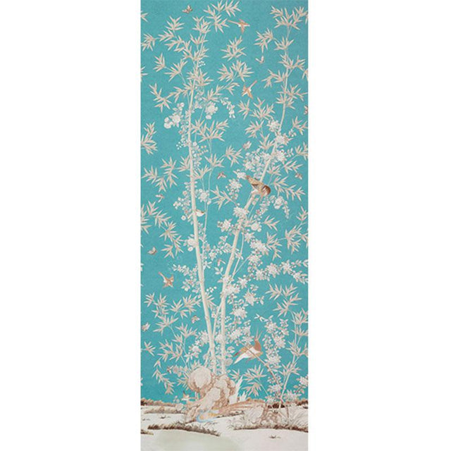 Schumacher Brighton Pavilion Panel Peacock Fabric