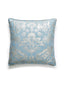 Scalamandre Mansfield Damask Print 22 X 22 - Bluestone & Silver Decorative Pillow
