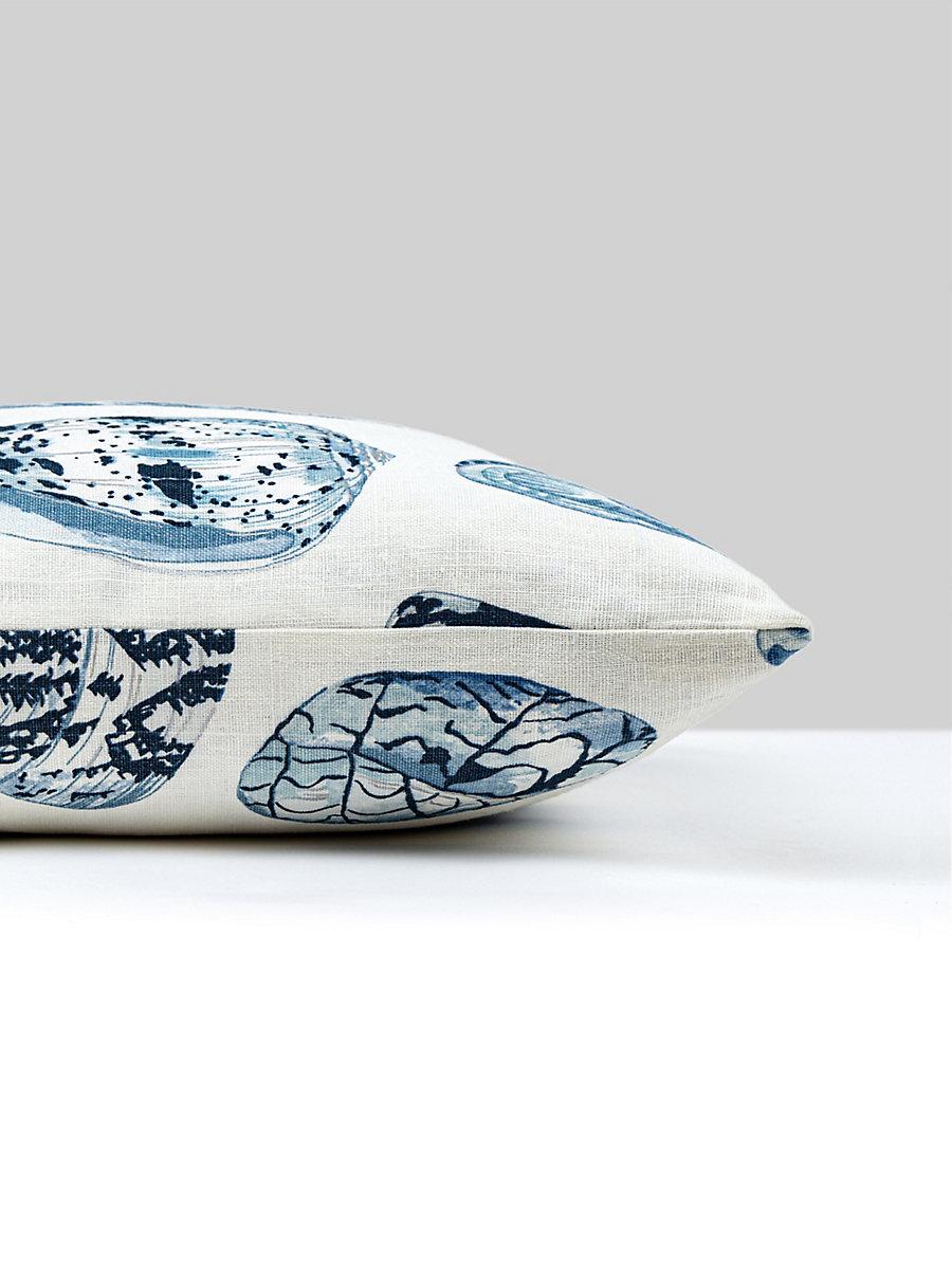Scalamandre Coquina Linen Print 22 X 22 - Porcelain Decorative Pillow