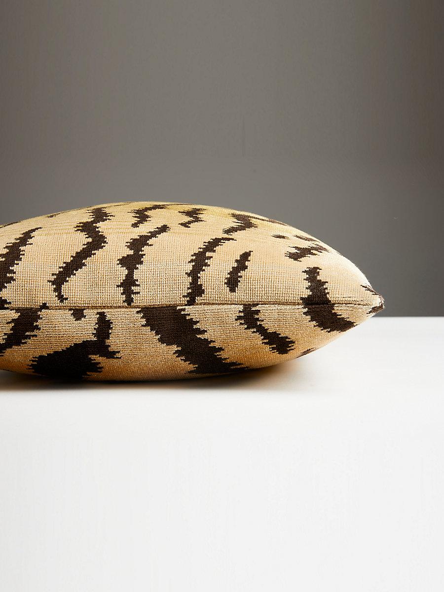 Scalamandre Tigre 22 X 14 - Ivory, Gold & Black Decorative Pillow