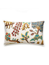 Scalamandre Fables - Crewel 14 X 22 - Blue / Multi Decorative Pillow