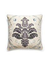Scalamandre Isabella Embroidery 22 X 22 - Graphite Decorative Pillow