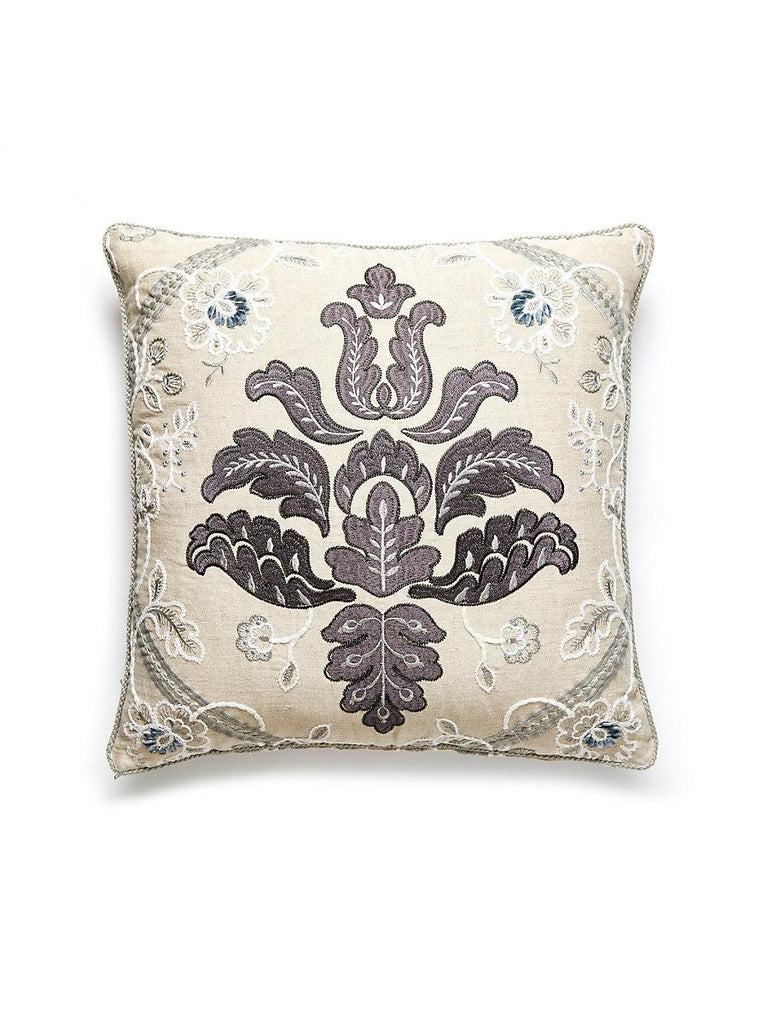 Scalamandre ISABELLA EMBROIDERY GRAPHITE Pillow