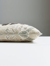 Scalamandre Isabella Embroidery 22 X 22 - Graphite Decorative Pillow