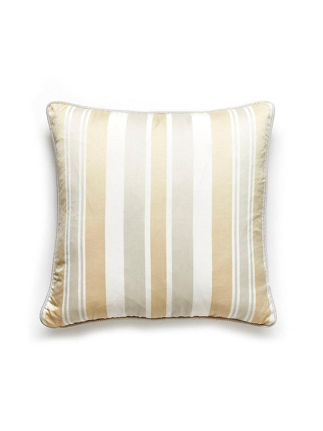 Scalamandre Mayfair Cotton Stripe 22 X 22 - Pebble Decorative Pillow