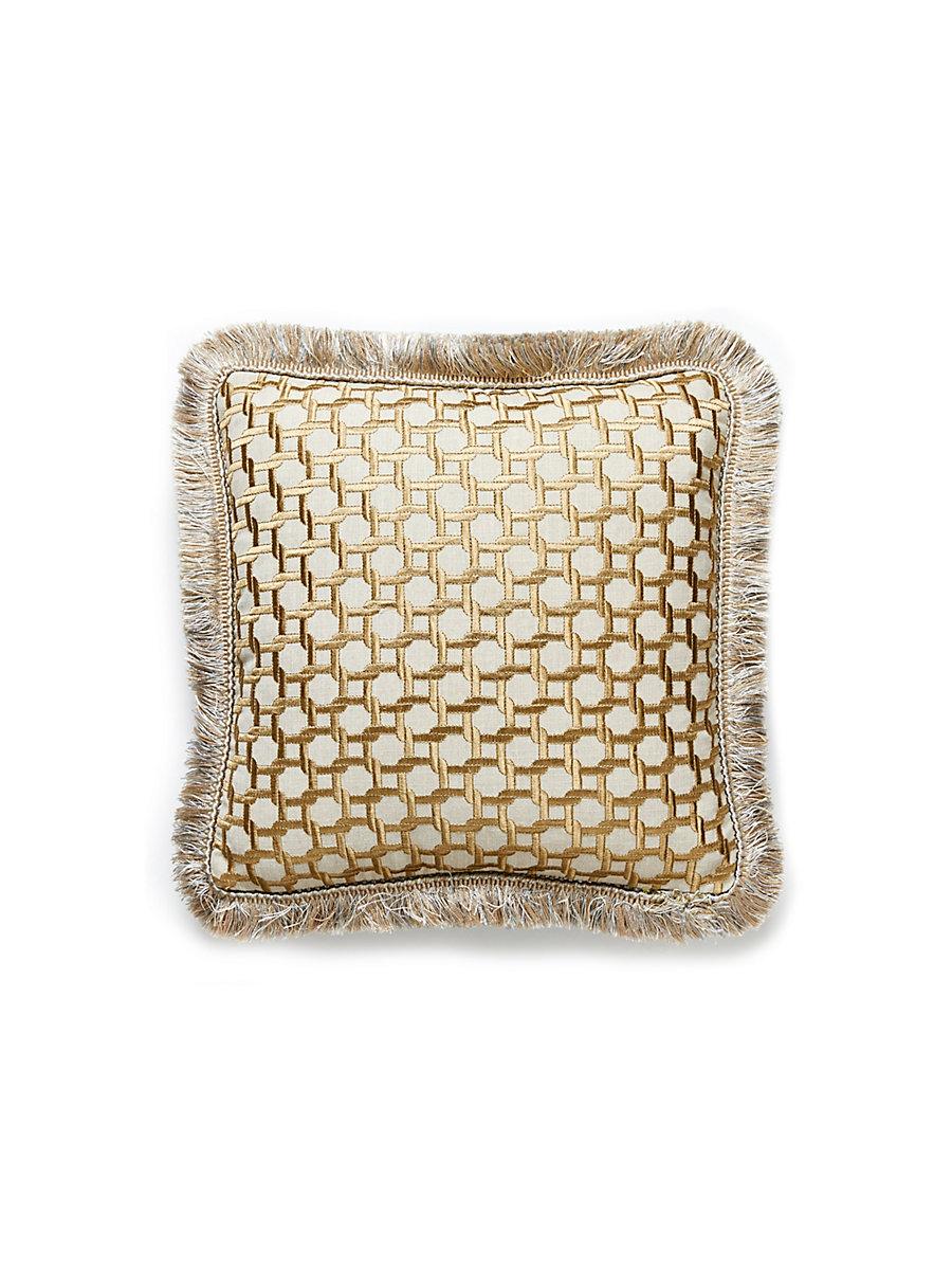 Scalamandre Link Embroidery 22 X 22 - Bronze Decorative Pillow