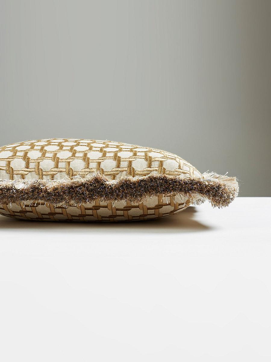 Scalamandre Link Embroidery 22 X 22 - Bronze Decorative Pillow