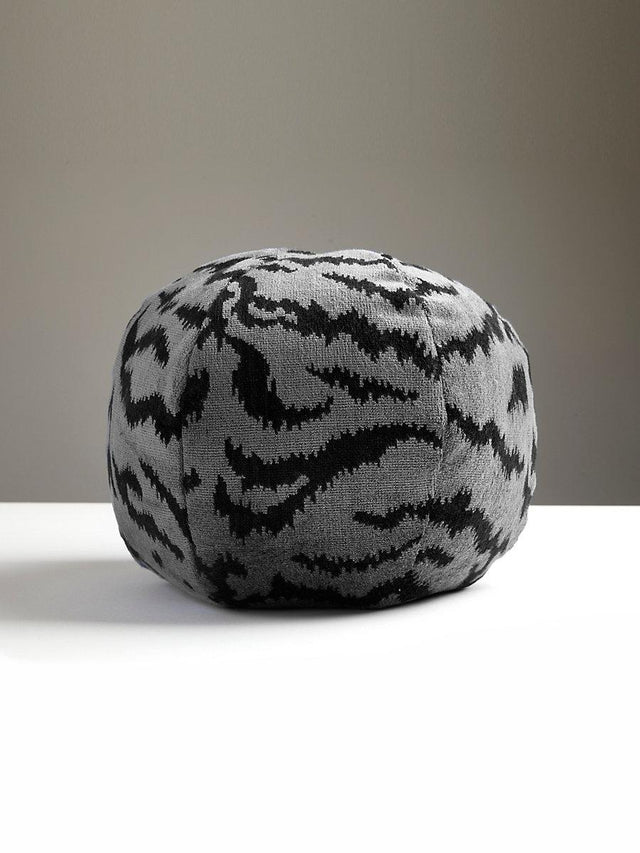 Scalamandre Tigre 12 Dia - Silver & Black Decorative Pillow