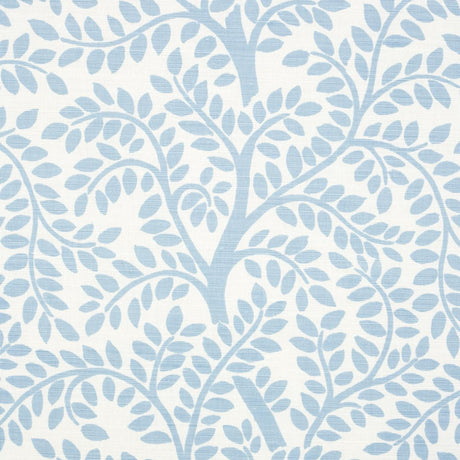 Schumacher Temple Garden Ii Sky On Ivory Fabric