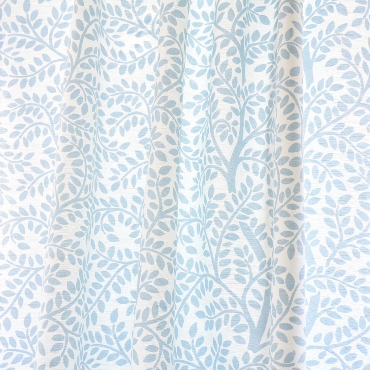 Schumacher Temple Garden Ii Sky On Ivory Fabric