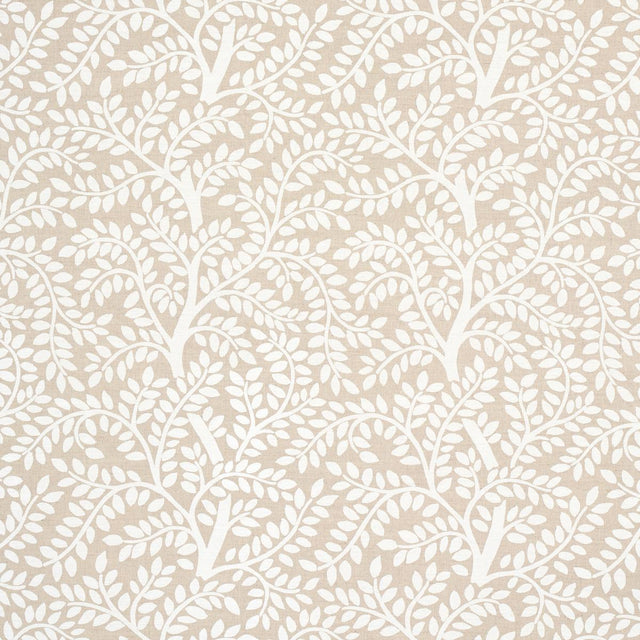 Schumacher Temple Garden Ii Ivory On Unbleached Fabric