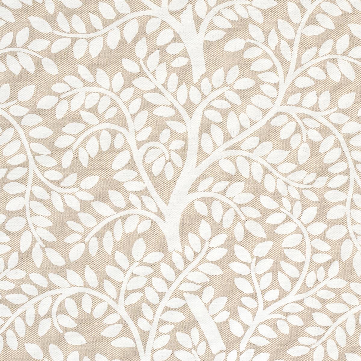 Schumacher Temple Garden Ii Ivory On Unbleached Fabric