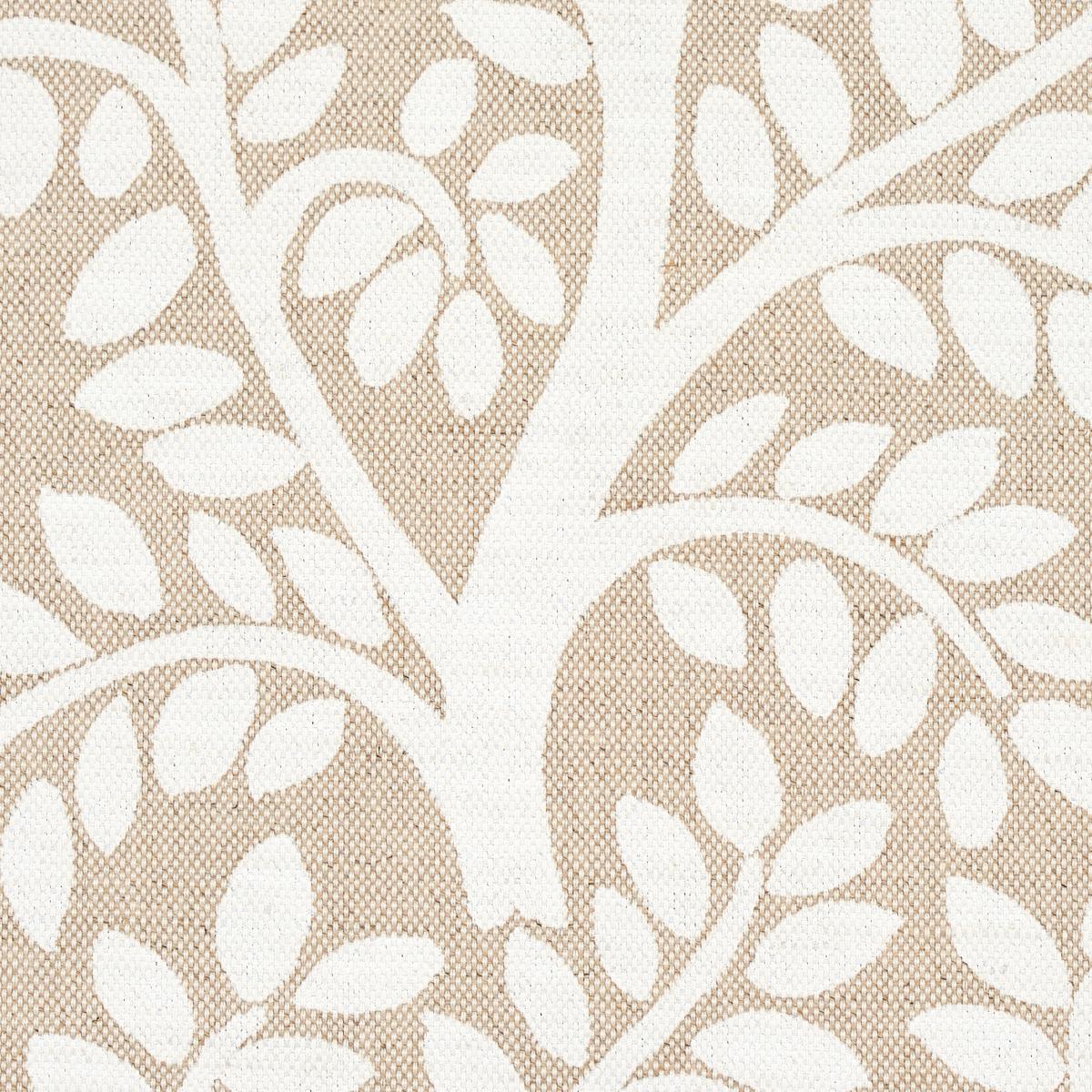 Schumacher Temple Garden Ii Ivory On Unbleached Fabric