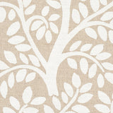 Schumacher Temple Garden Ii Ivory On Unbleached Fabric