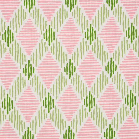 Schumacher Dexter Indoor/Outdoor Pink & Green Fabric