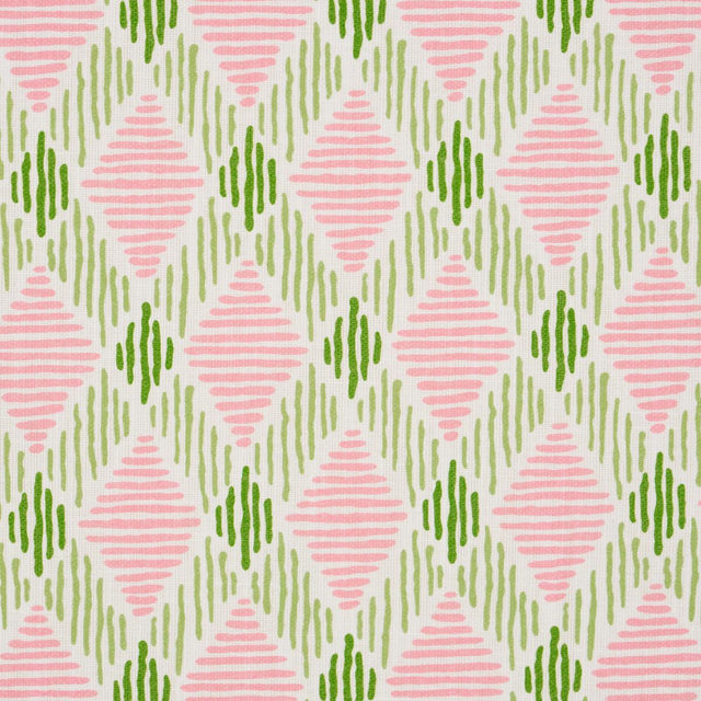 Schumacher Dexter Indoor/Outdoor Pink & Green Fabric