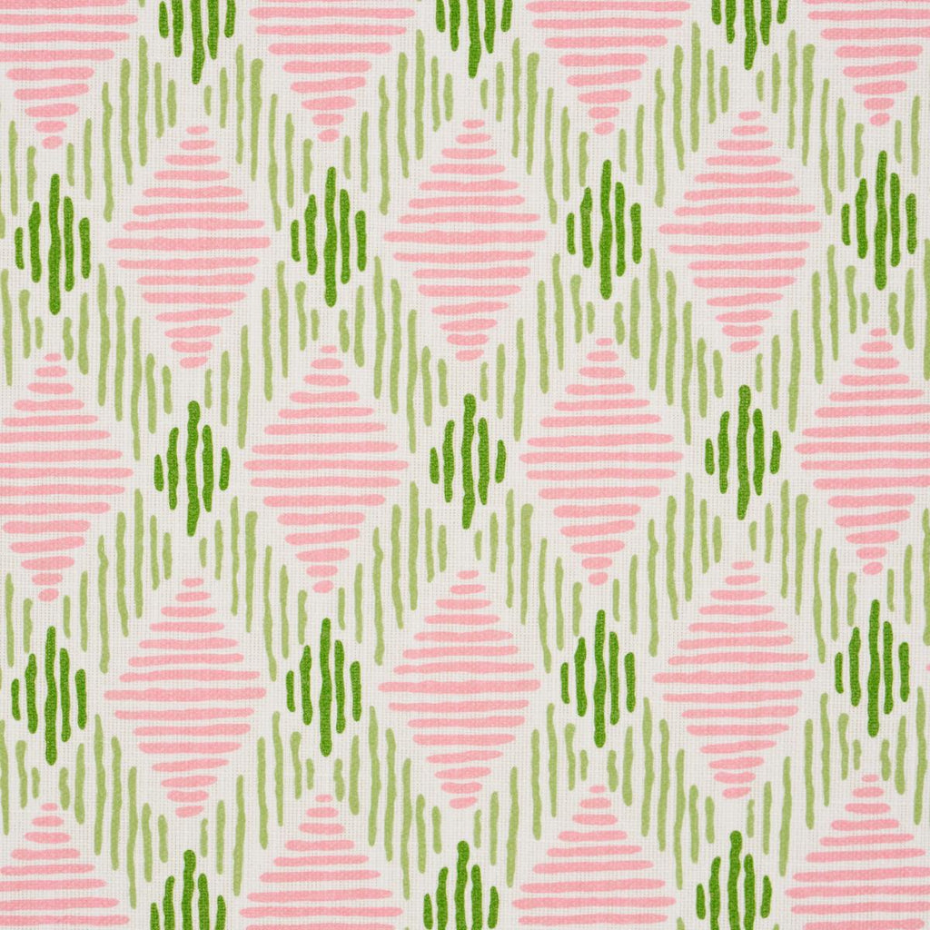 Schumacher Dexter Indoor/Outdoor Pink & Green Fabric