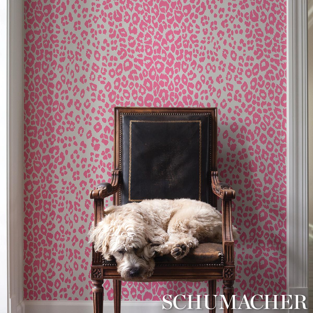 Schumacher Iconic Leopard Pink Wallpaper