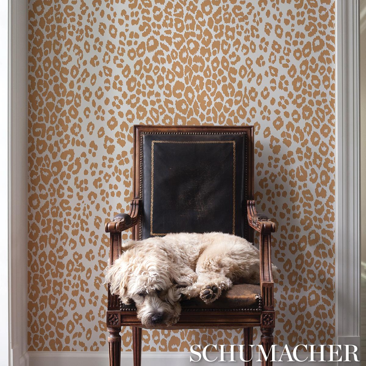 Schumacher Iconic Leopard Camel Wallpaper