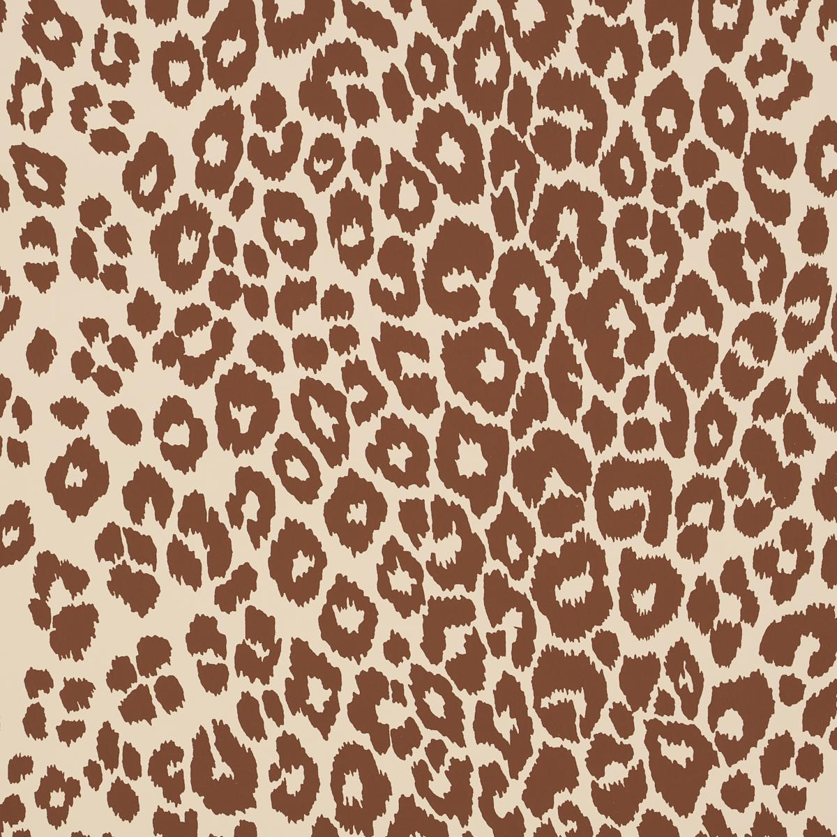 Schumacher Iconic Leopard Brown On Neutral Wallpaper