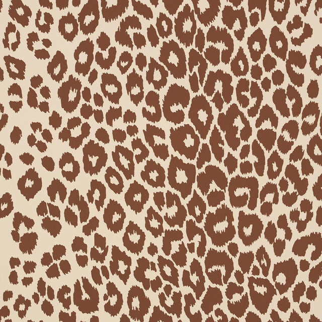 Schumacher Iconic Leopard Brown On Neutral Wallpaper