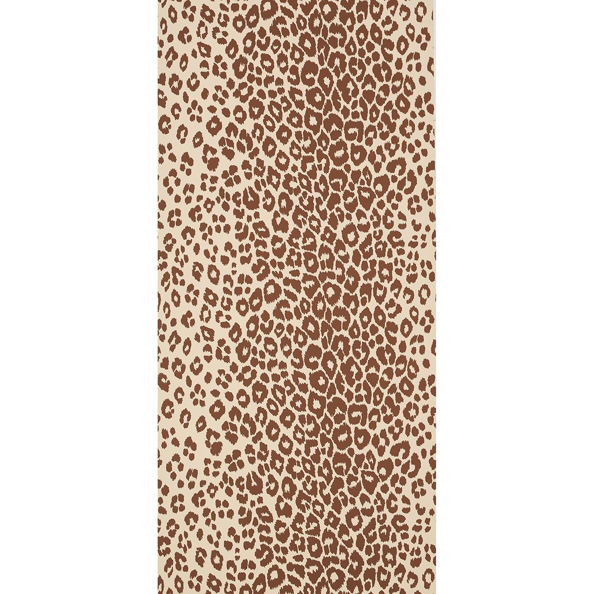 Schumacher Iconic Leopard Brown On Neutral Wallpaper