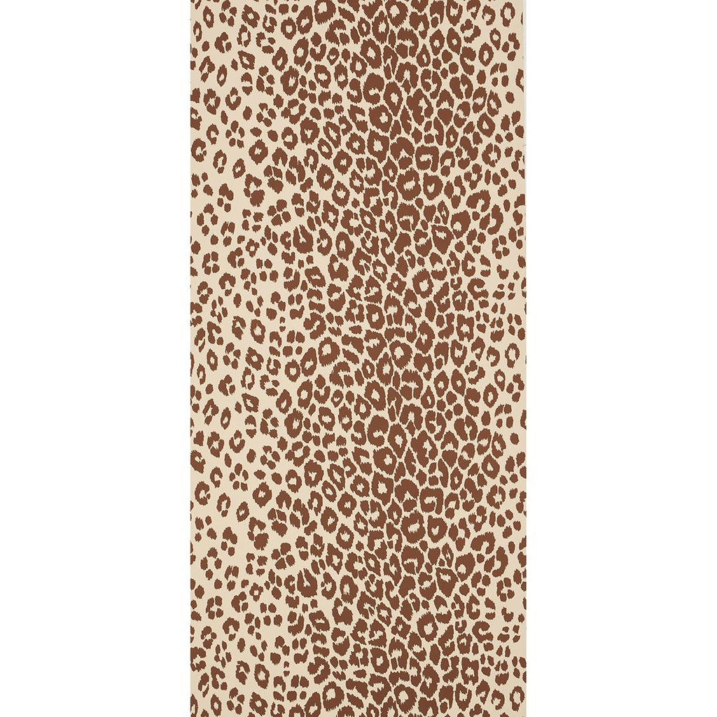 Schumacher Iconic Leopard Brown On Neutral Wallpaper
