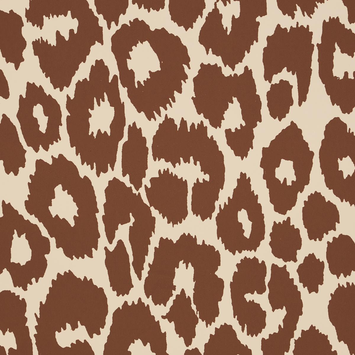 Schumacher Iconic Leopard Brown On Neutral Wallpaper