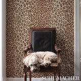 Schumacher Iconic Leopard Brown On Neutral Wallpaper