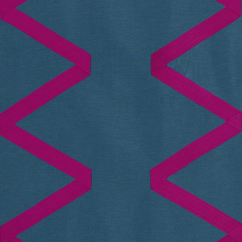 Schumacher Legere Linen Silk Appliqu Midnight Fabric