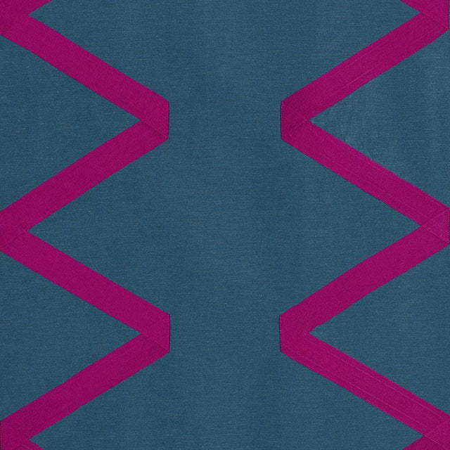 Schumacher Legere Linen Silk Appliqu Midnight Fabric