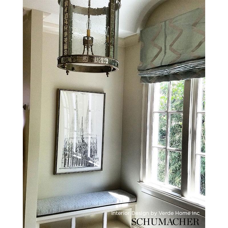 Schumacher Legere Linen Silk Appliqu Opal Fabric