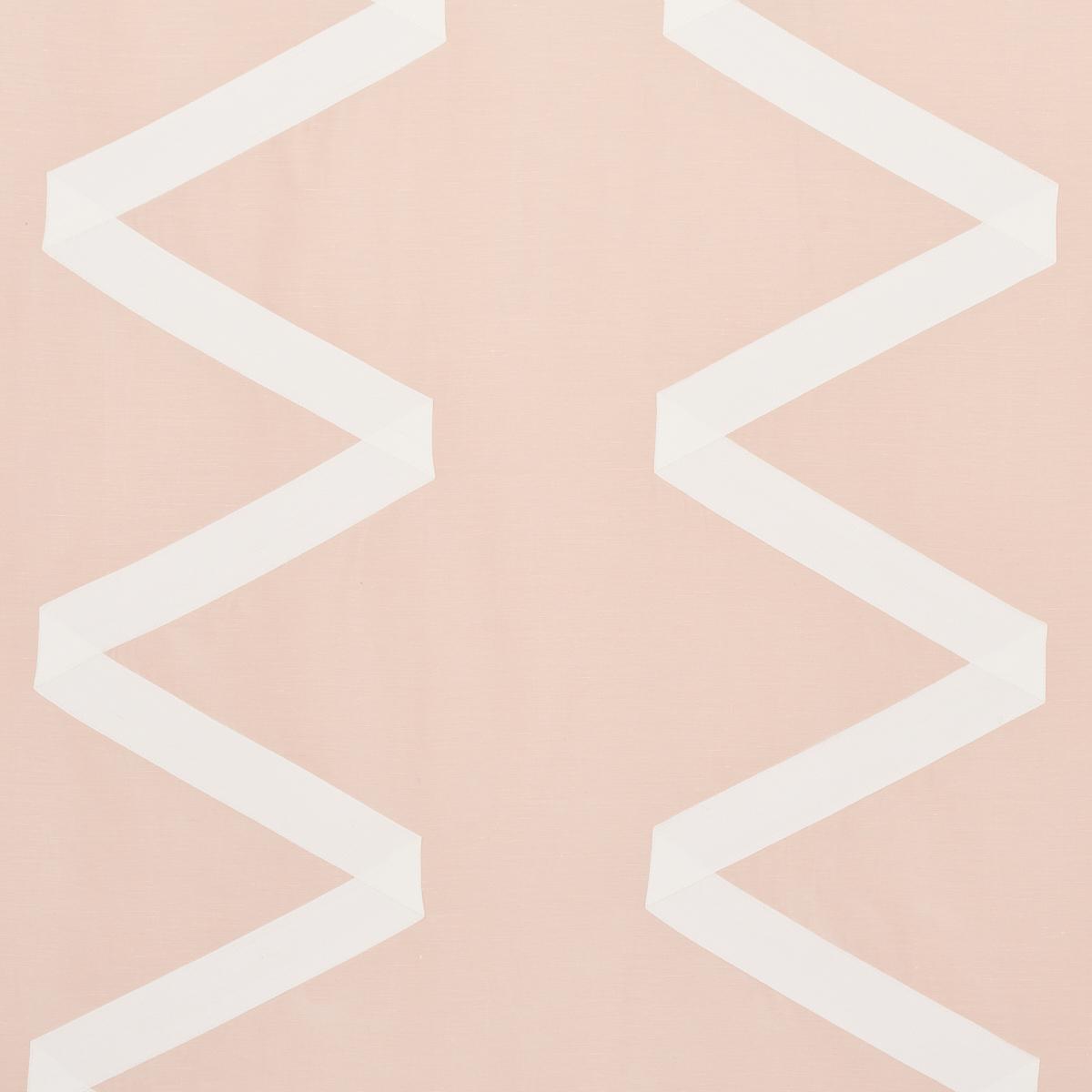 Schumacher Legere Linen Silk Appliqu Ivory On Blush Fabric