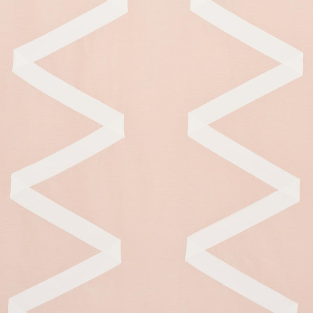 Schumacher Legere Linen Silk Appliqu Ivory On Blush Fabric