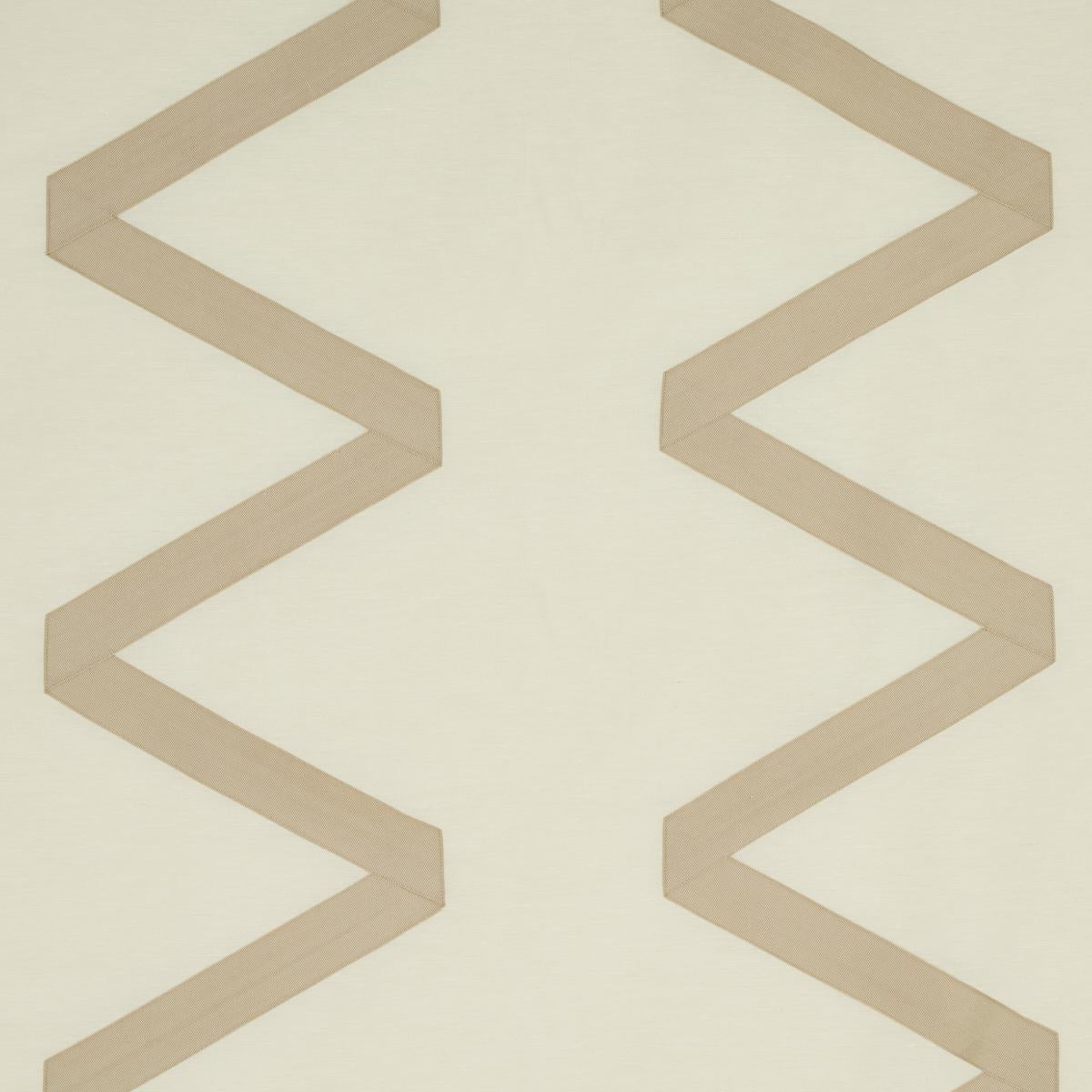 Schumacher Legere Linen Silk Appliqu Dove On Ivory Fabric