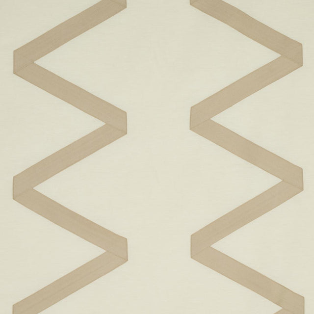 Schumacher Legere Linen Silk Appliqu Dove On Ivory Fabric
