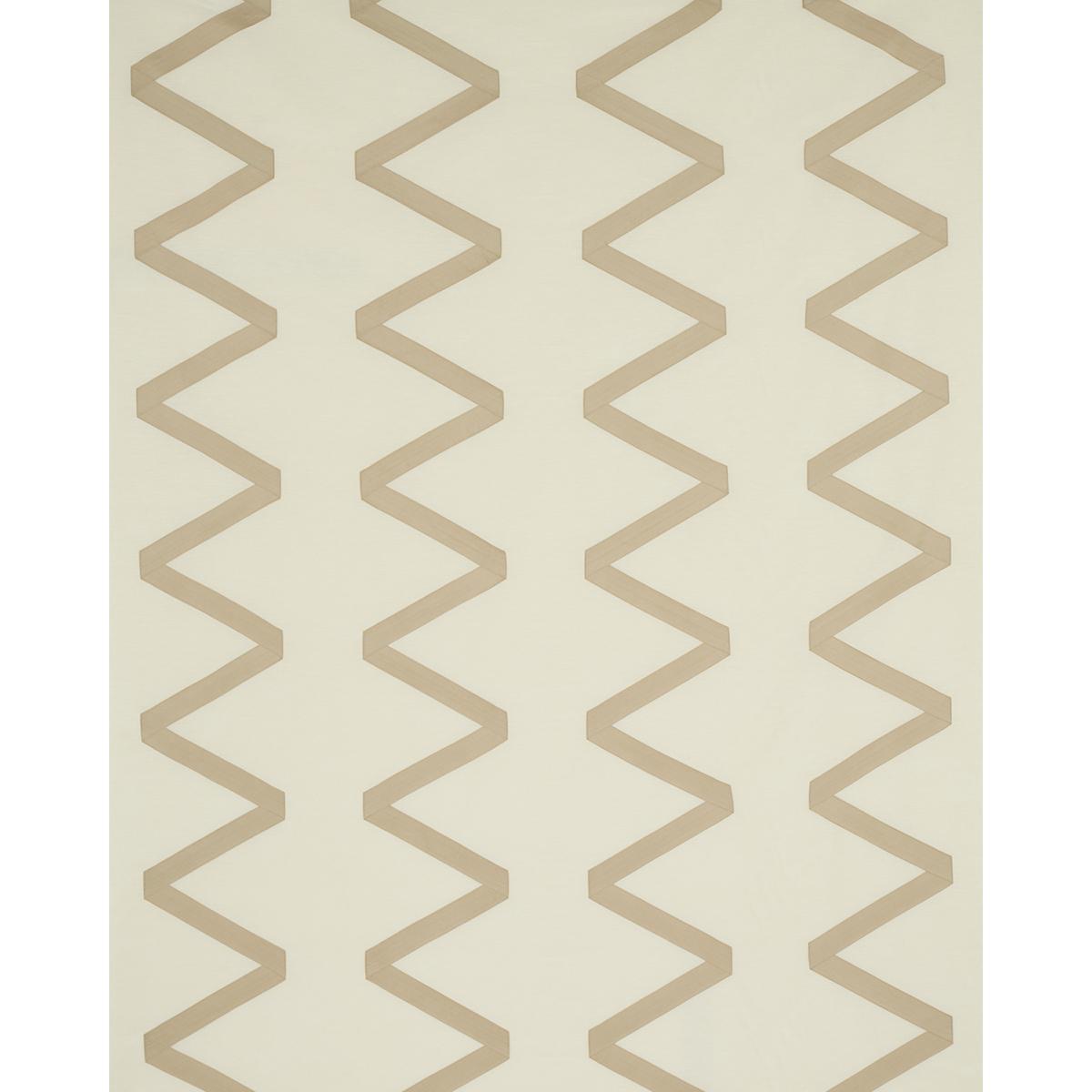 Schumacher Legere Linen Silk Appliqu Dove On Ivory Fabric