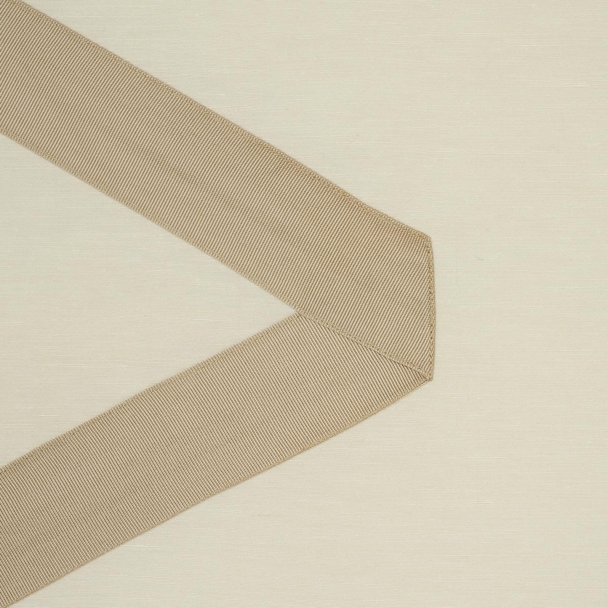 Schumacher Legere Linen Silk Appliqu Dove On Ivory Fabric