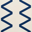 Schumacher Legere Linen Silk Appliqu Cobalt On Ivory Fabric