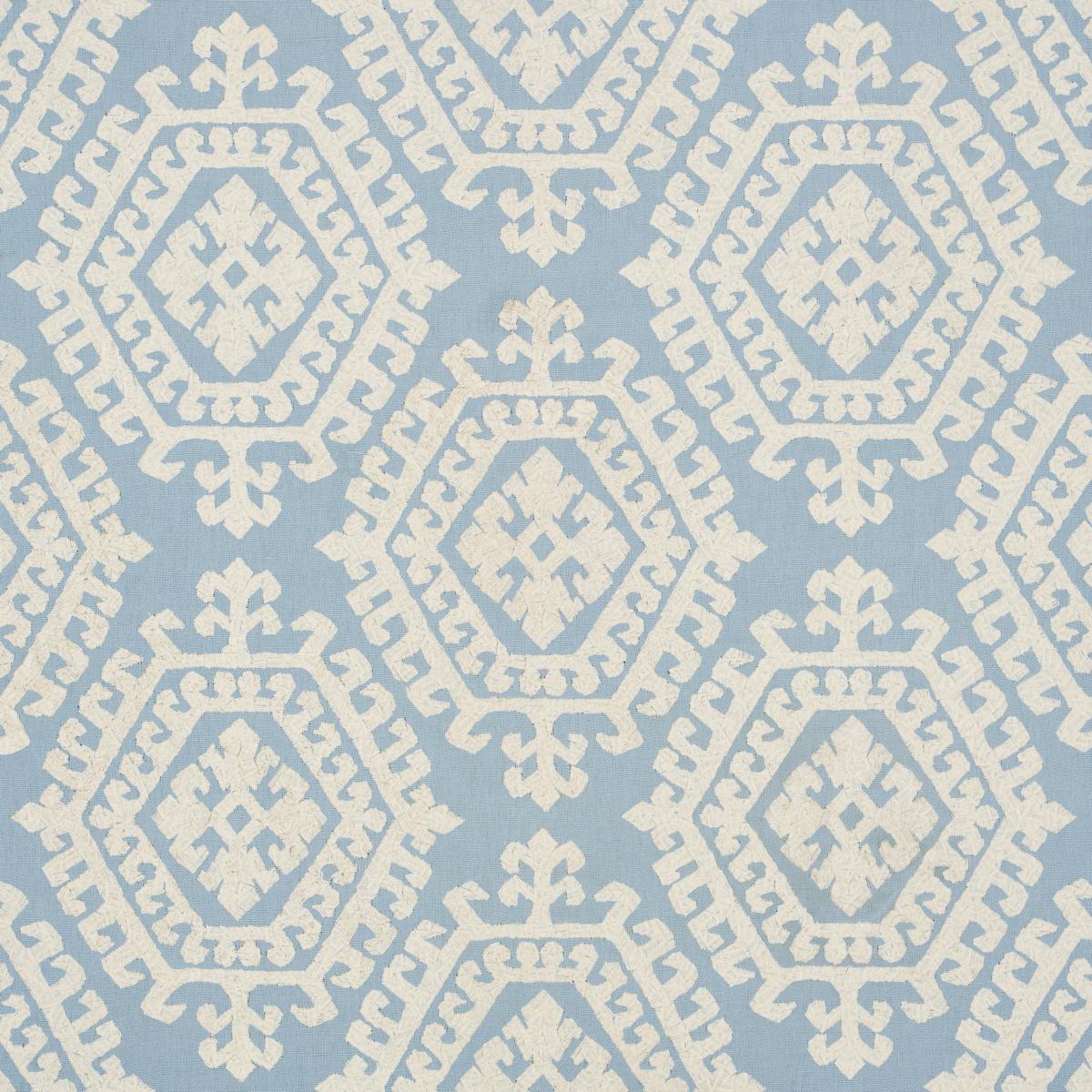 Schumacher Omar Embroidery Sky Fabric