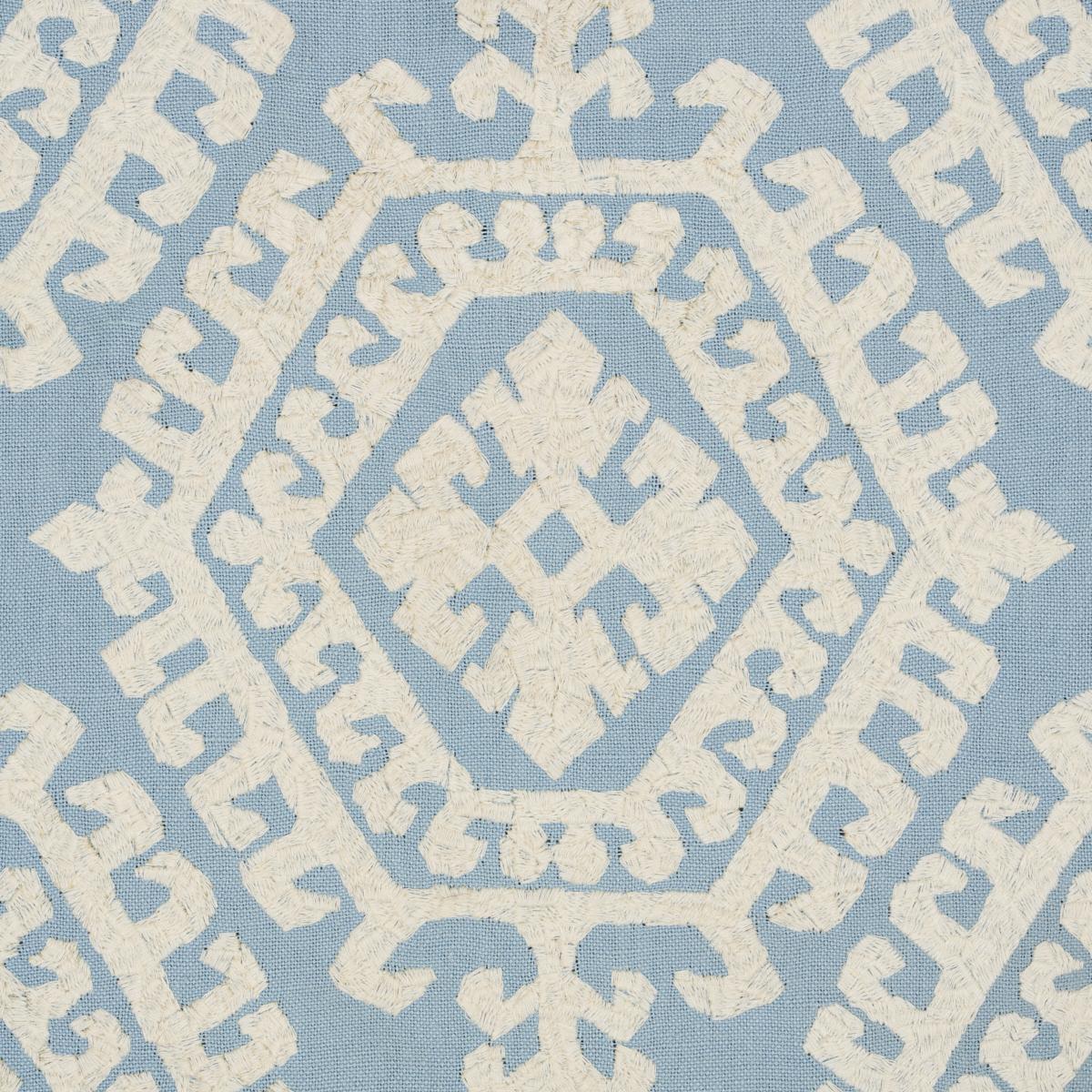 Schumacher Omar Embroidery Sky Fabric