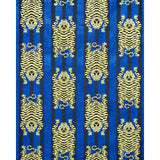Schumacher Jokhang Tiger Velvet Blue Fabric