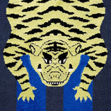 Schumacher Jokhang Tiger Velvet Blue Fabric