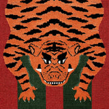 Schumacher Jokhang Tiger Velvet Red & Green Fabric