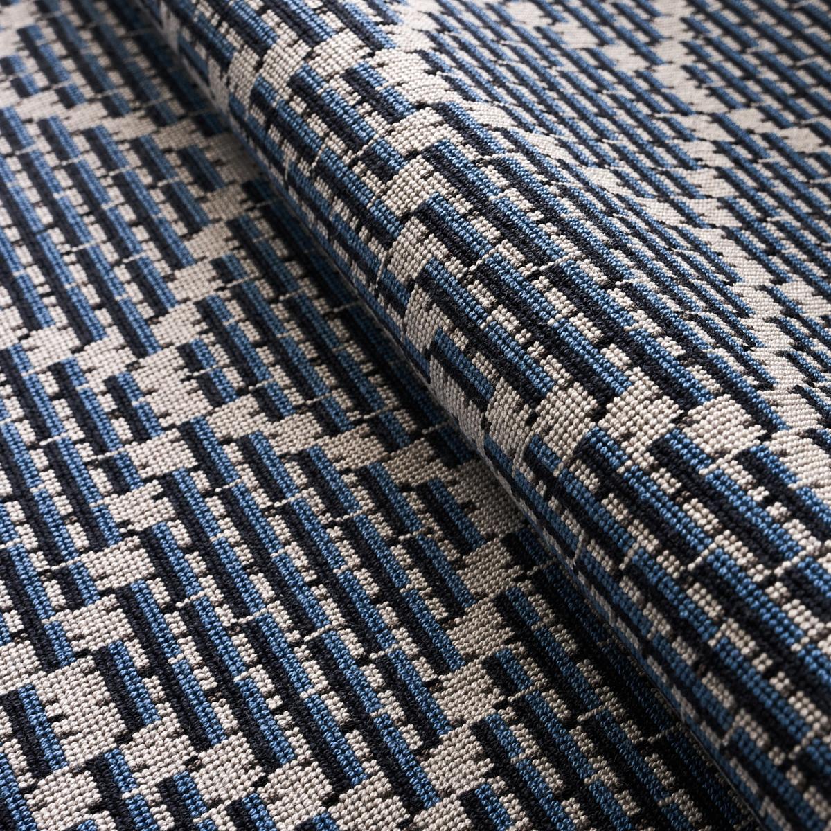 Schumacher Berg Pingl Indigo Fabric